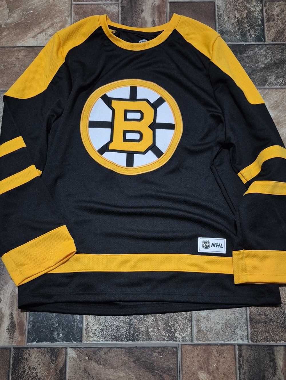 NHL Black and Gold Boston 'B' Hockey Jersey